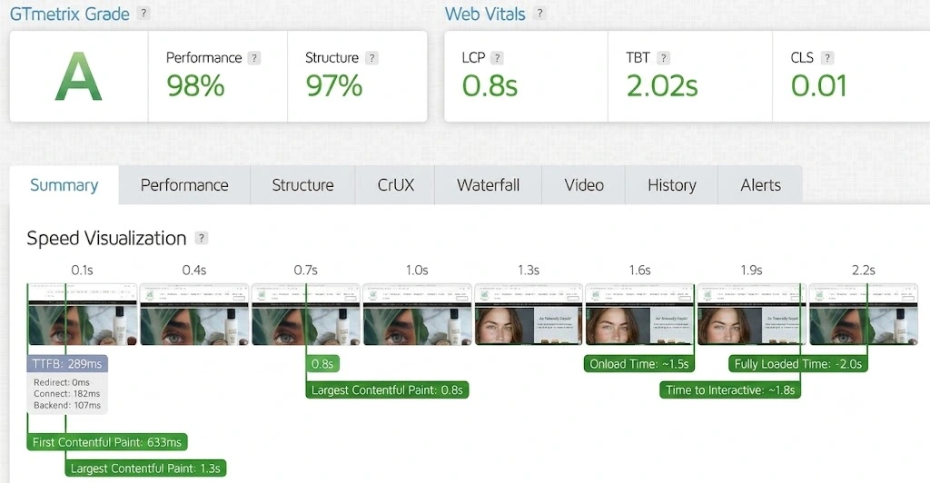 WildNature website after redesign