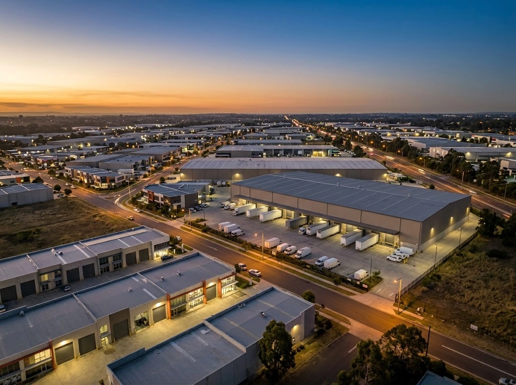 Blacktown commercial and logistics zones at dusk
