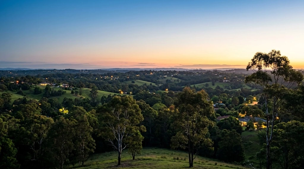 Dusk over the Hills District near Castle Hill