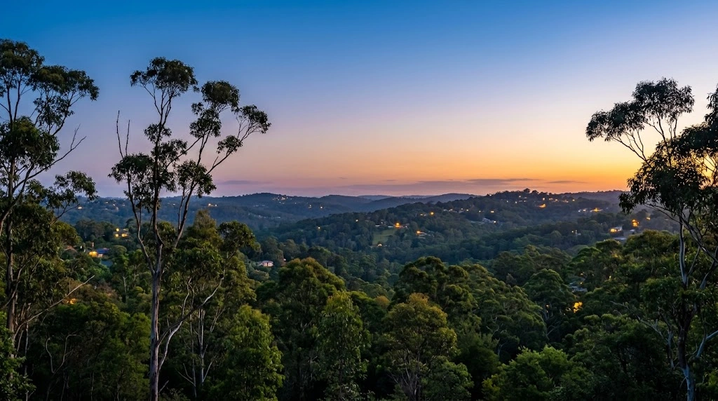 Dusk over the Hills District near Castle Hill
