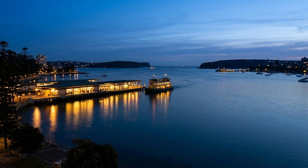 Harbour at dusk from the Manly side