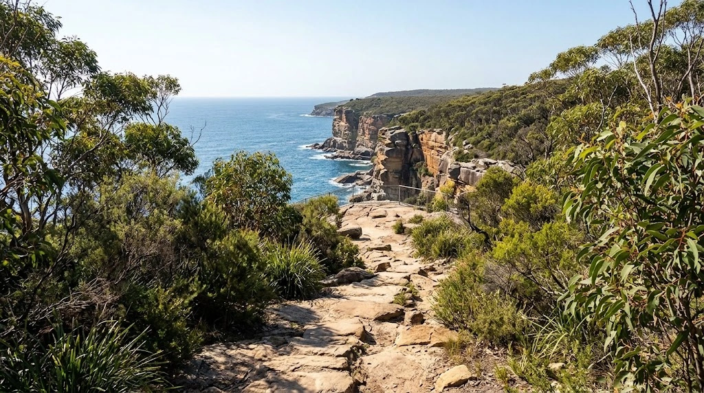Royal National Park bushland and coast lookout near Sutherland