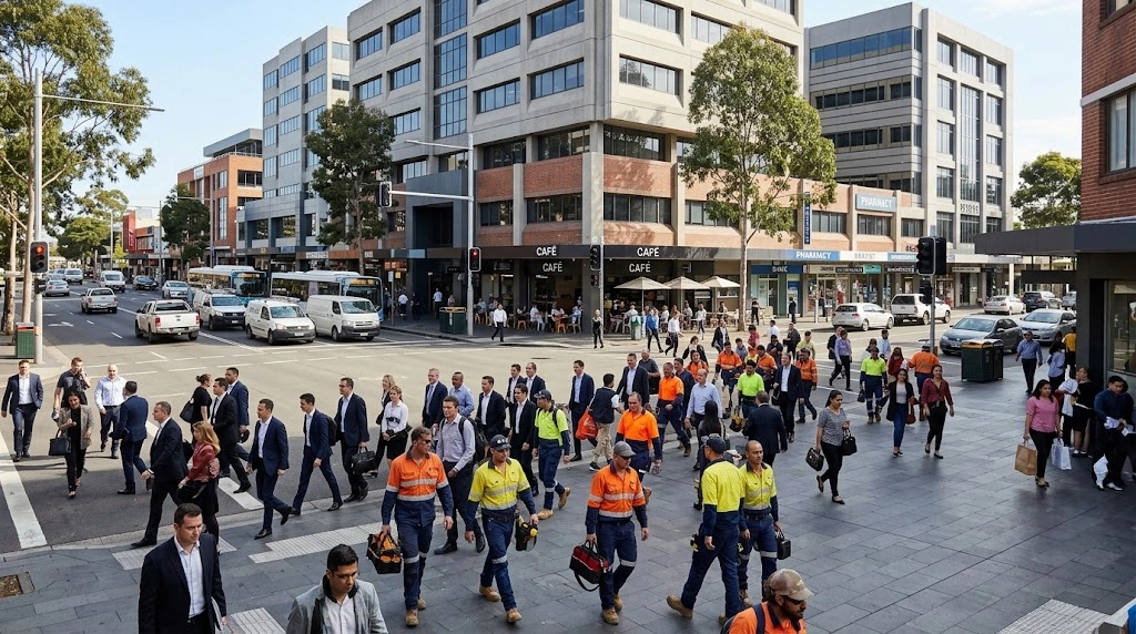 Corporate business district in Blacktown demonstrating high competition