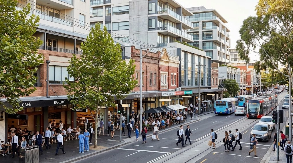 Corporate business district in Randwick demonstrating high competition
