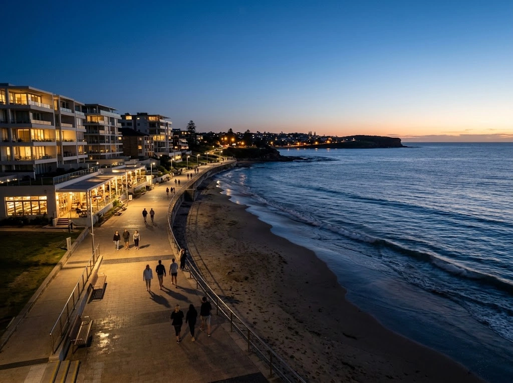 Blue hour along the Cronulla esplanade
