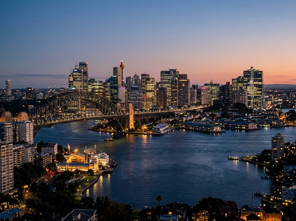 Sydney skyline at dusk